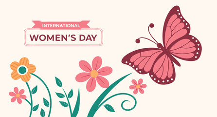 Decorative international women s day card design with elegant typography