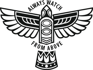 A drawing of a large eagle vector art illustration