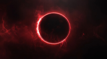 A PNG image of a red circle with a fog effect against a night sky background.