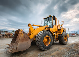 Heavy equipment loader ready for construction work on site