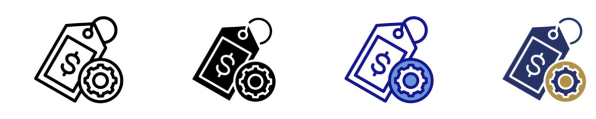 Price Adjustment  Icon Set Multiple Style Collection
