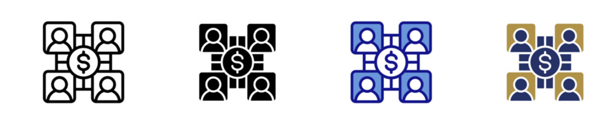 Economic Interaction  Icon Set Multiple Style Collection
