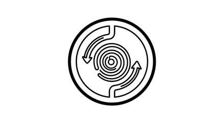 Circular Arrows Symbolizing Movement and Connection in a Unified Design Concept