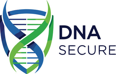 Blue ribbon helix DNA logo vector illustration with a biological science and medical technology concept white background EPS file download.
