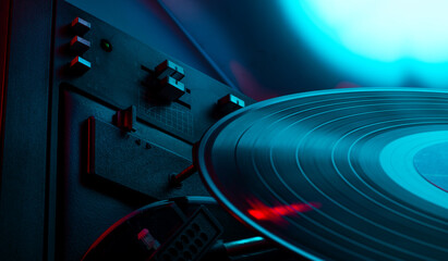 music show dj background with vinyl .close up of vinyl with texture for music banner ticket flyer...