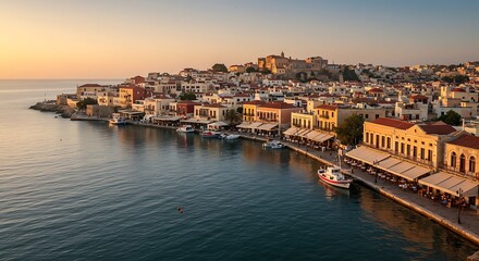 Obraz premium Aerial view of the coastline of Glyfada travel highlight