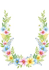 Fototapeta premium Elegant floral watercolor wreath design for invitations and greeting cards creation
