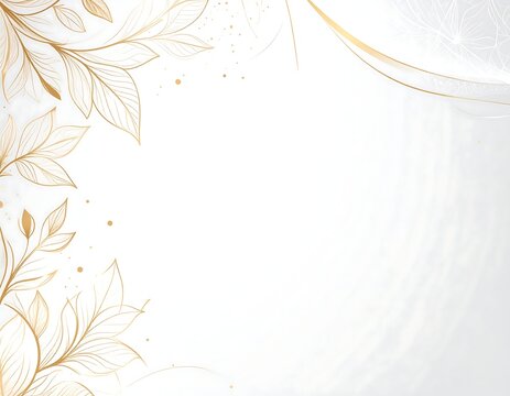 Elegant golden floral design with delicate leaves for wedding invitations and sophisticated backgrounds