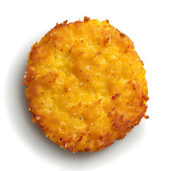 Crispy, golden-brown hash brown with a textured surface