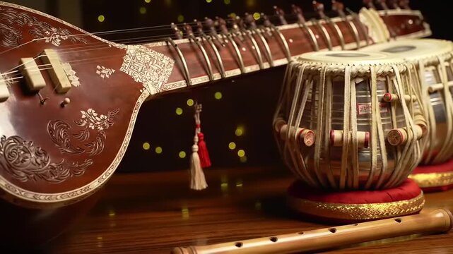Indian Classical Music Instruments.