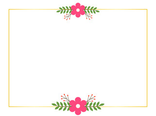 Flat Botanical Pink Floral Elements for Wedding and Greeting Cards