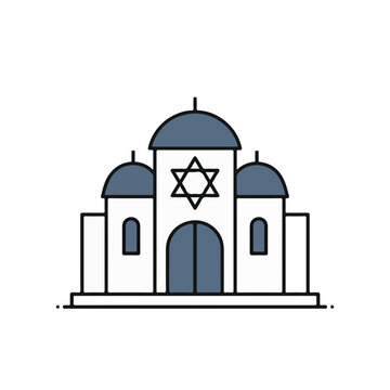 blue synagogue building icon clip art preview