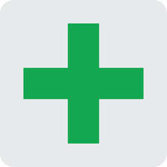 green cross on white