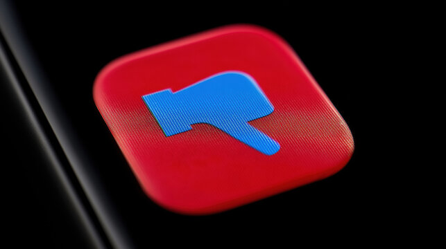 Social media interaction feature with dislike button on a smartphone screen