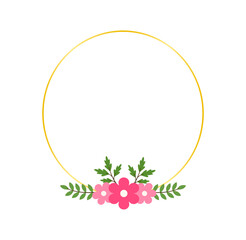 Pink Flat Floral Design Elements for Wedding and Celebration Cards
