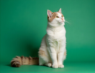 Ai generated image of cat with green background