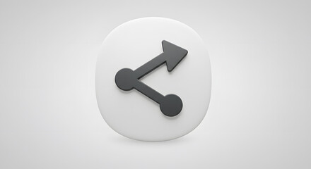 Share Icon Button - 3D Rendered Communication Symbol