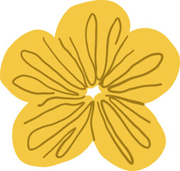 Yellow Scrunchie Hair Tie With Dense Folded Lines