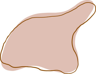 Beige Pink Abstract Blob With Extended Side Curve