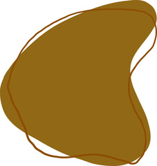 Olive Green Blob With Broad Curved Upper Edge