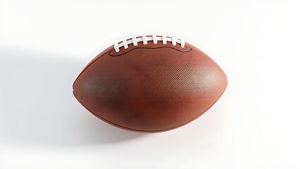 American Football Isolated on White Background with Crisp Shadows