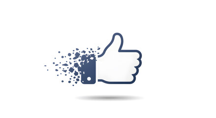 Thumbs Up Digital Disintegration: Social Media Concept