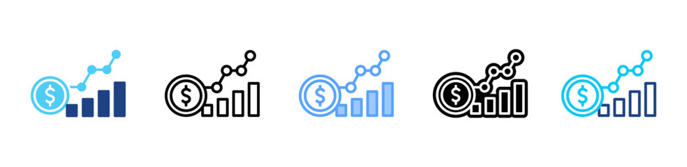 Investment icon sheet multiple style collection