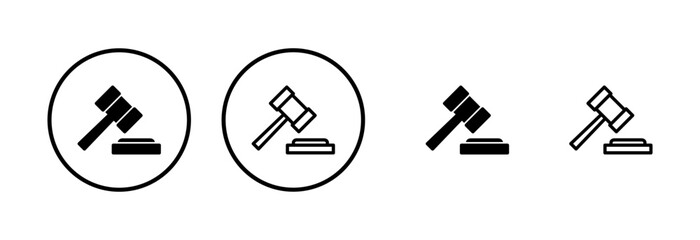 Gavel icon logo design. judge gavel sign and symbol. law icon. auction hammer