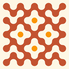 Simple Abstract Geometric Shape Retro Color