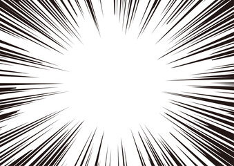 集中線　線　漫画　サンバースト　注目　背景透過