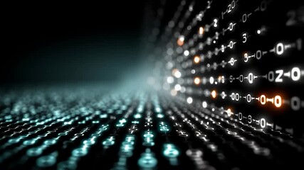 Binary code on black background. Perfect for projects related to technology - Powered by Adobe