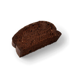 Slice of Dark Rye Bread with Crusty Exterior