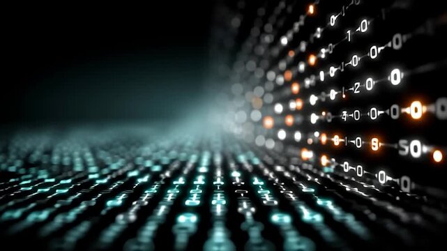 Binary code on black background. Perfect for projects related to technology