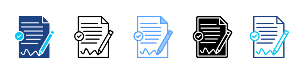 Contract icon sheet multiple style collection