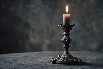 Naklejka premium Elegant Candlelight Reflection Studio Photography Dark Background Close-up Serenity