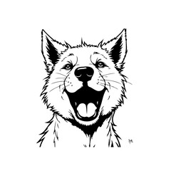 Fototapeta premium Illustrative charming dog smiling face expressive features pet companion loyalty happiness joy playful spirit whimsical design