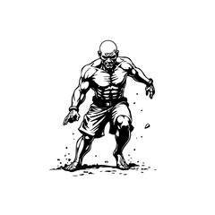 The powerful martial arts fighter stands ready to strike a pose in stunning illustration style