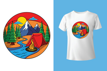 Hiking and dogs kinda day T shirt design