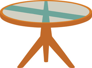 wooden dining table vector art illustration