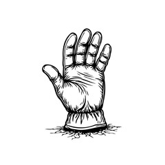 Captivating human hand art illustration featuring intricate details and classic drawing style creates a striking visual