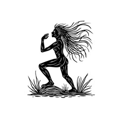 Empowered female silhouette in nature a symbol of strength independence and freedom expressed through art