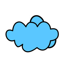 Blue Cloud Hand Drawing