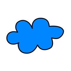 Blue Cloud Hand Drawing