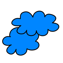 Blue Cloud Hand Drawing