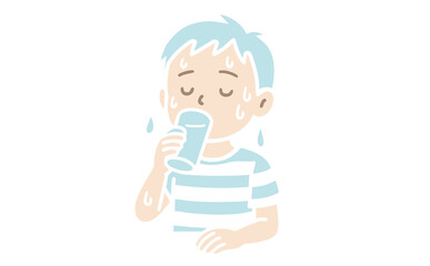 熱中症対策でお水を飲む男の子
A boy drinking water to prevent heatstroke