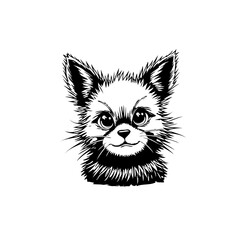 Captivating black and white sketch of a chihuahua dog showcasing its adorable and expressive features in fine details