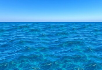 Obraz premium Endless ocean horizon, blue water, waves, sky, seamless repeat, photography, seascape