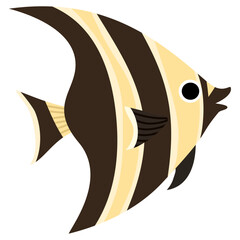 Illustration of Striped Angelfish in flat style