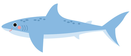 Illustration of a shark in flat style