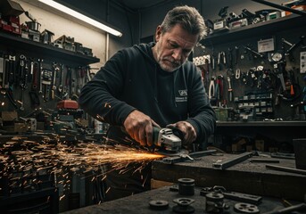Metalworking Craftsman: Sparks Fly in Workshop